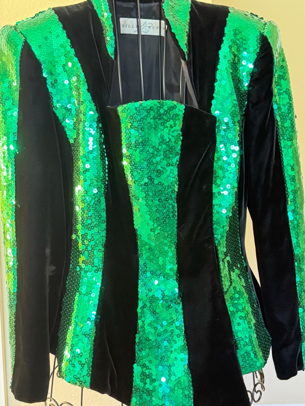 Vintage  Lillie Rubin Sequin Velvet Formal Jacket s 12